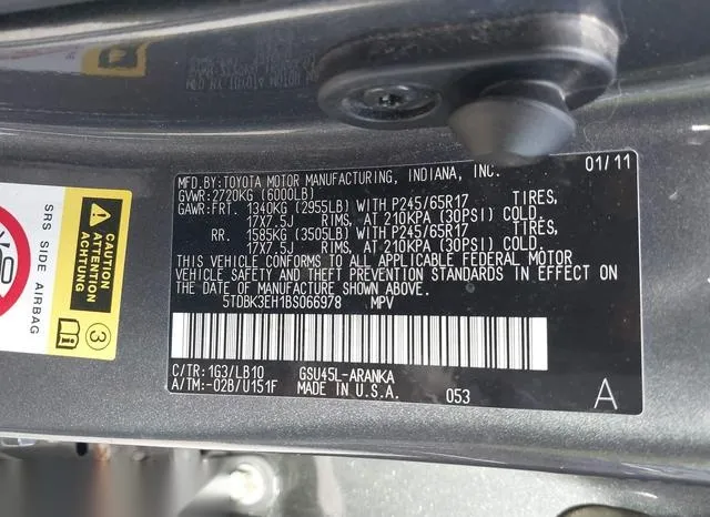 5TDBK3EH1BS066978 2011 2011 Toyota Highlander- Se V6 9