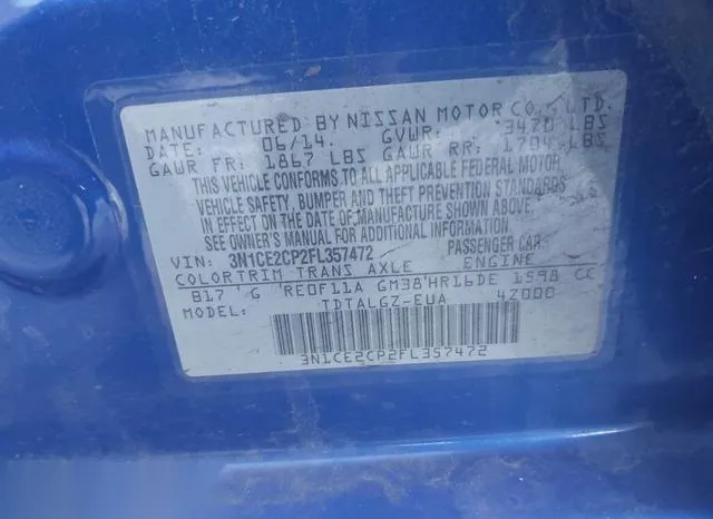 3N1CE2CP2FL357472 2015 2015 Nissan Versa- Note S/S Plus/Sv/ 9