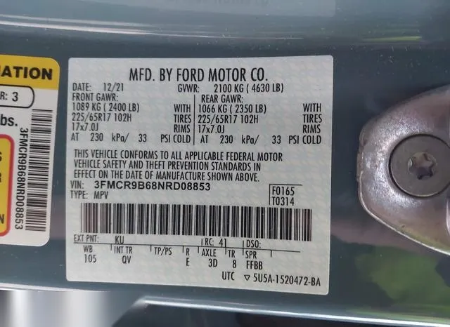 3FMCR9B68NRD08853 2022 2022 Ford Bronco Sport- Big Bend 9