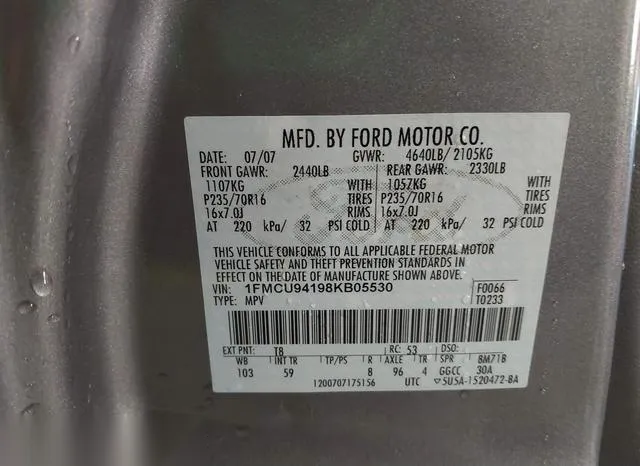 1FMCU94198KB05530 2008 2008 Ford Escape- Limited 9