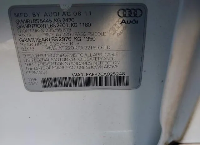 WA1LFAFP7CA025248 2012 2012 Audi Q5- 2-0T Premium 9