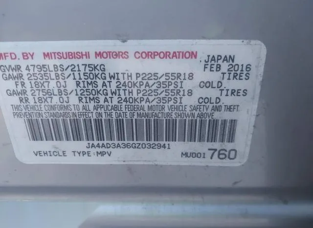 JA4AD3A36GZ032941 2016 2016 Mitsubishi Outlander- SE 9