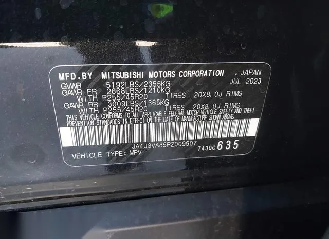 JA4J3VA85RZ009907 2024 2024 Mitsubishi Outlander- Se 2-5 2Wd 9