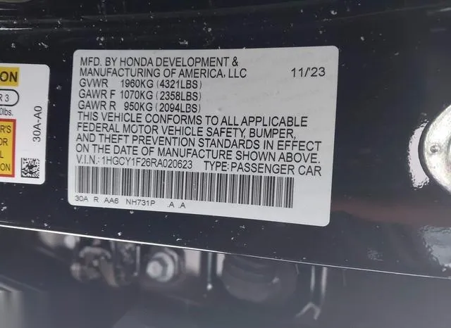 1HGCY1F26RA020623 2024 2024 Honda Accord- LX 9