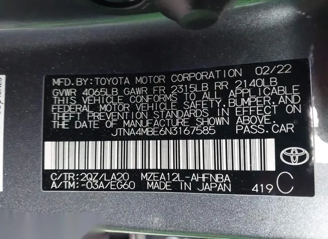 JTNA4MBE6N3167585 2022 2022 Toyota Corolla- Xse 9