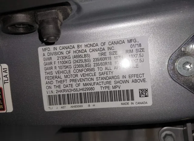 2HKRW2H56JH629980 2018 2018 Honda CR-V- EX 9