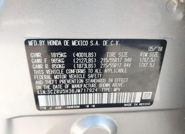 3CZRU5H36JM717924 2018 2018 Honda HR-V- LX 9