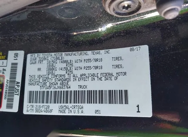 5TFUW5F16JX683764 2018 2018 Toyota Tundra- Sr5 5-7L V8 9