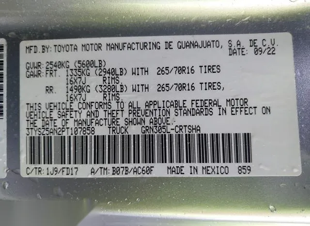 3TYSZ5AN2PT107858 2023 2023 Toyota Tacoma- Trd Off Road 9