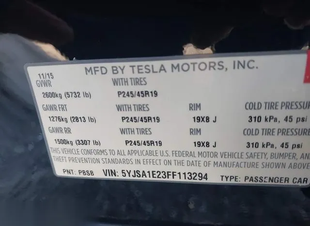 5YJSA1E23FF113294 2015 2015 Tesla Model S- 70D/85D/P85D 9