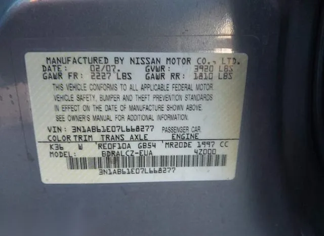 3N1AB61E07L668277 2007 2007 Nissan Sentra- 2-0 9