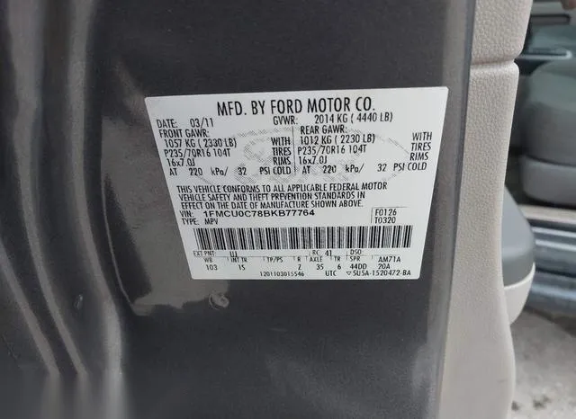 1FMCU0C78BKB77764 2011 2011 Ford Escape- Xls 9