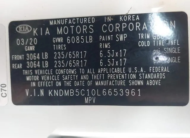 KNDMB5C10L6653961 2020 2020 KIA Sedona- LX 9