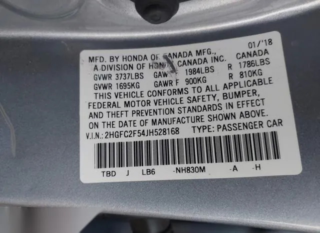 2HGFC2F54JH528168 2018 2018 Honda Civic- LX 9