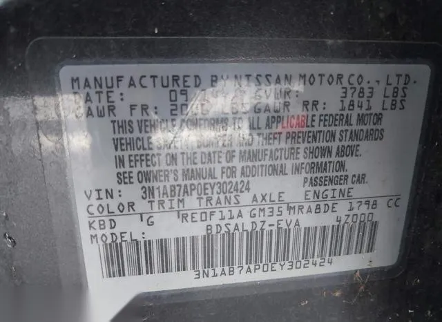 3N1AB7AP0EY302424 2014 2014 Nissan Sentra- SV 9