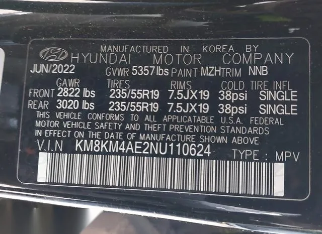 KM8KM4AE2NU110624 2022 2022 Hyundai Ioniq 5- SE 9