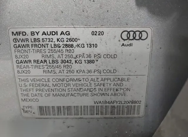 WA1B4AFY2L2078802 2020 2020 Audi SQ5- Premium Plus Tfsi Qua 9