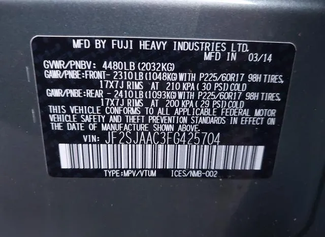 JF2SJAAC3FG425704 2015 2015 Subaru Forester- 2-5I 9