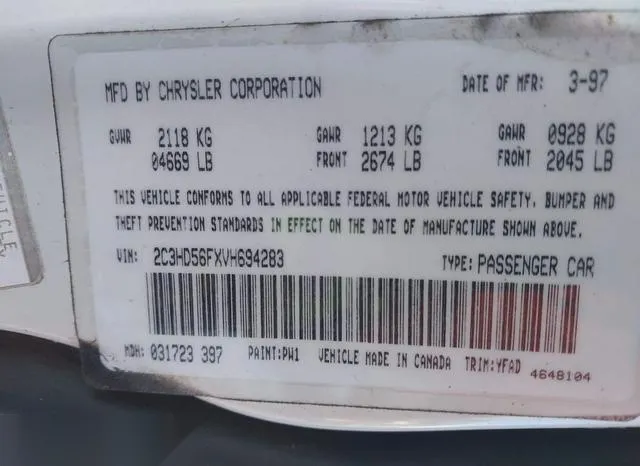 2C3HD56FXVH694283 1997 1997 Chrysler Concorde- Lx/Lxi 9