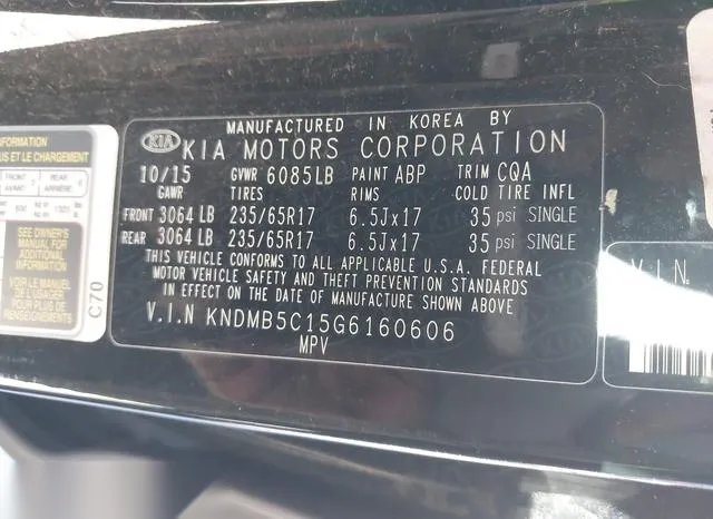 KNDMB5C15G6160606 2016 2016 KIA Sedona- LX 9