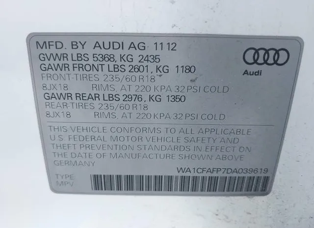 WA1CFAFP7DA039619 2013 2013 Audi Q5- 2-0T Premium 9