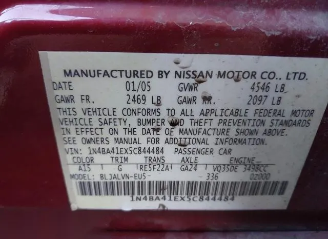 1N4BA41EX5C844484 2005 2005 Nissan Maxima- 3-5 SL 9