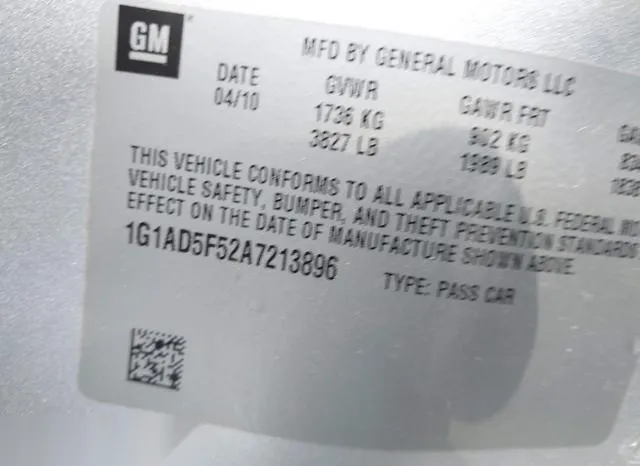 1G1AD5F52A7213896 2010 2010 Chevrolet Cobalt- LT 9