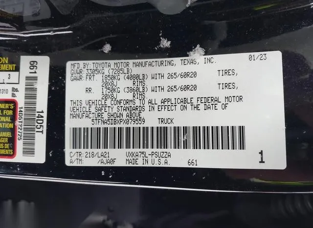 5TFNA5DBXPX079559 2023 2023 Toyota Tundra- Platinum 9