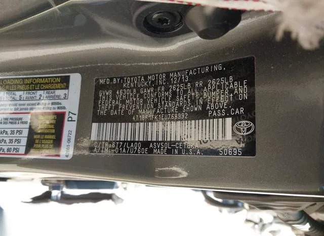 4T1BF1FK1EU768992 2014 2014 Toyota Camry- Xle 9