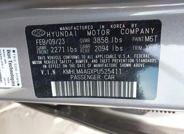 KMHLM4AGXPU525411 2023 2023 Hyundai Elantra- Sel 9