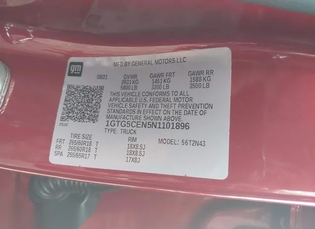 1GTG5CEN5N1101896 2022 2022 GMC Canyon- 2Wd  Short Box Elev 9