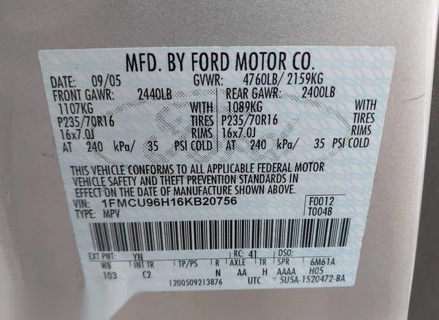 1FMCU96H16KB20756 2006 2006 Ford Escape Hybrid 9