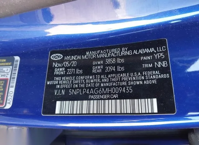 5NPLP4AG6MH009435 2021 2021 Hyundai Elantra- Limited 9