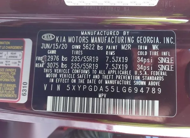 5XYPGDA55LG694789 2020 2020 KIA Sorento- 3-3L S 9