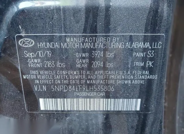 5NPD84LF9LH535806 2020 2020 Hyundai Elantra- Value Edition 9