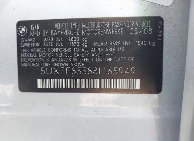 5UXFE83588L165949 2008 2008 BMW X5- 4-8I 9