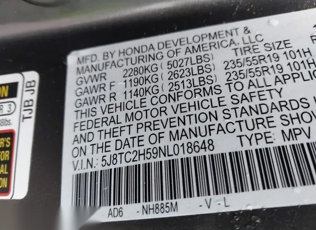 5J8TC2H59NL018648 2022 2022 Acura RDX- Technology Package 9