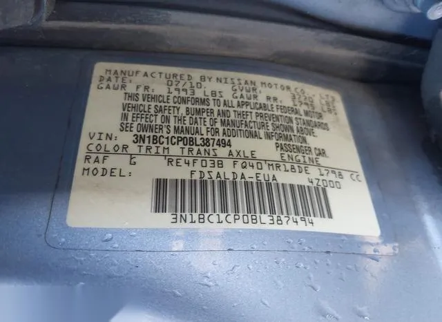 3N1BC1CP0BL387494 2011 2011 Nissan Versa- 1-8S 9