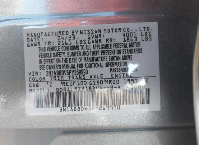 3N1AB8DV5PY269990 2023 2023 Nissan Sentra- Sr Xtronic Cvt 9