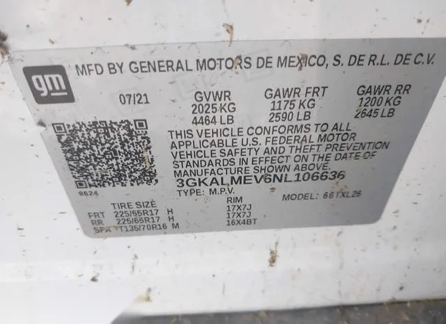 3GKALMEV6NL106636 2022 2022 GMC Terrain- Fwd Sle 9