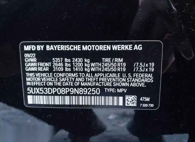 5UX53DP08P9N89250 2023 2023 BMW X3- Xdrive30I 9