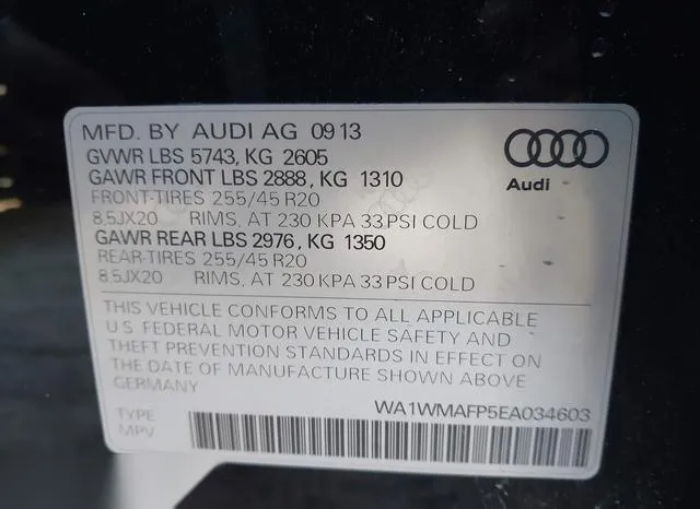 WA1WMAFP5EA034603 2014 2014 Audi Q5- 3-0 Tdi Premium Plus 9