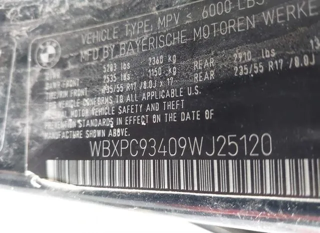 WBXPC93409WJ25120 2009 2009 BMW X3- Xdrive30I 9