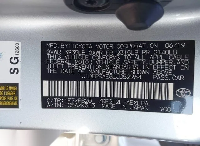 JTDEPRAE8LJ052264 2020 2020 Toyota Corolla- LE 9