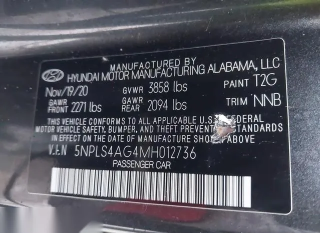 5NPLS4AG4MH012736 2021 2021 Hyundai Elantra- Sel 9