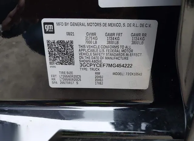 3GCPYCEF7MG454222 2021 2021 Chevrolet Silverado 1500- 4Wd 9