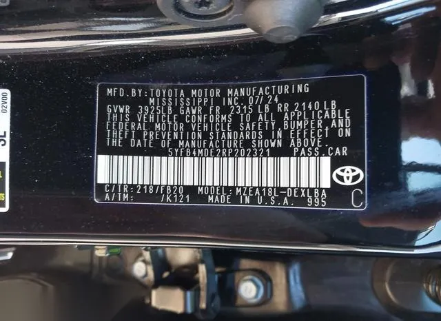 5YFB4MDE2RP202321 2024 2024 Toyota Corolla- LE 9