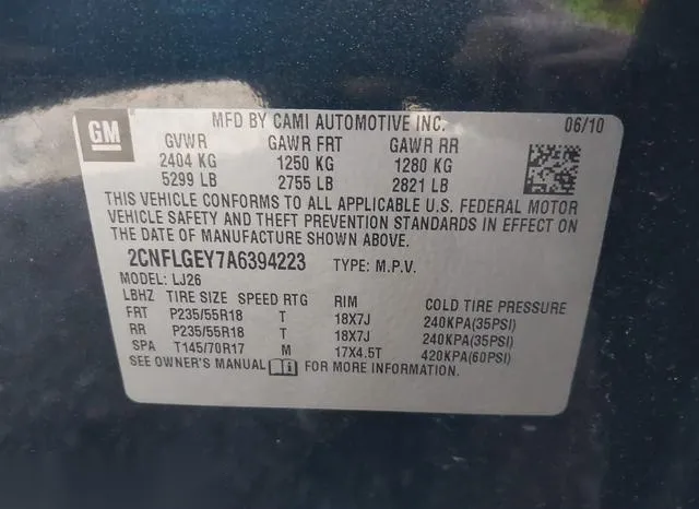 2CNFLGEY7A6394223 2010 2010 Chevrolet Equinox- Ltz 9