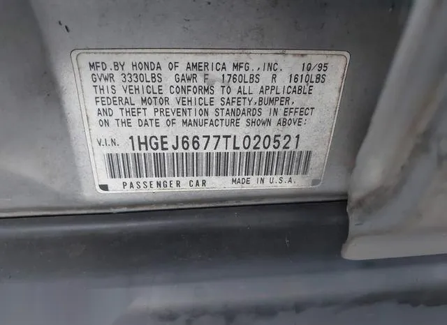 1HGEJ6677TL020521 1996 1996 Honda Civic- LX 9