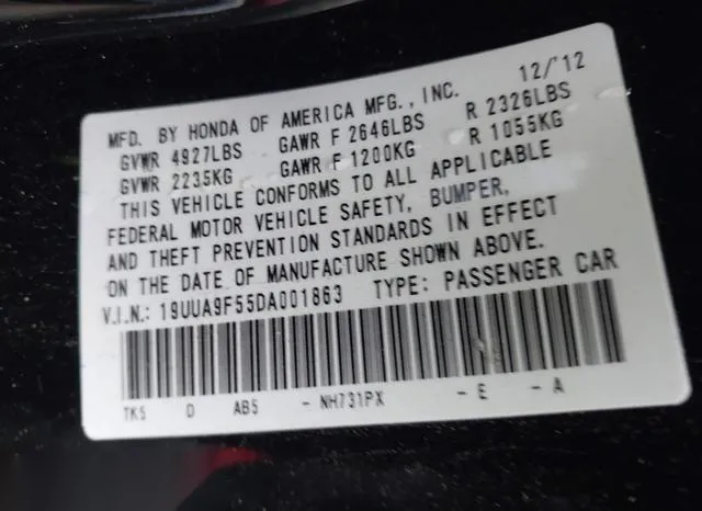 19UUA9F55DA001863 2013 2013 Acura TL- 3-7 9